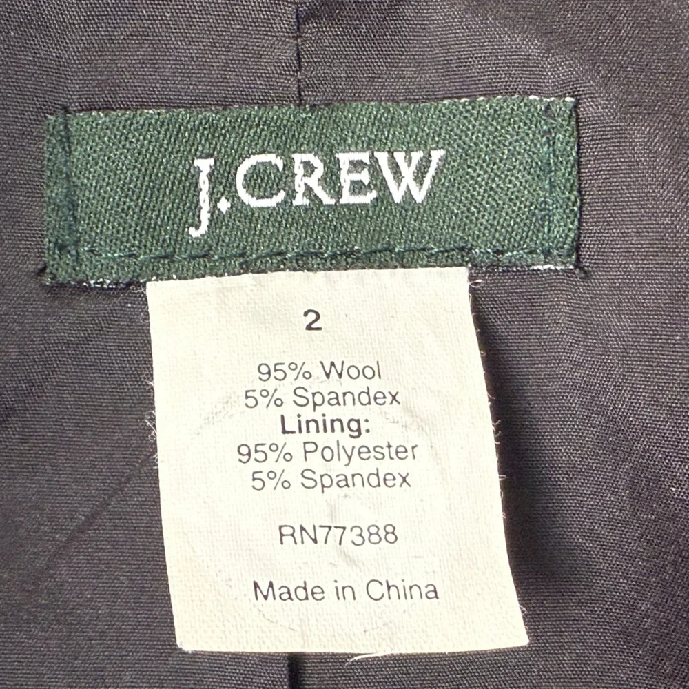 J. Crew Schoolboy Women's Size 2 Black Wool 2 Button Blazer Jacket #71959 Career